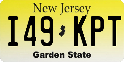 NJ license plate I49KPT