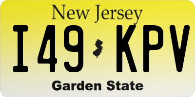 NJ license plate I49KPV