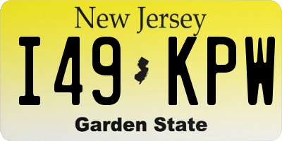 NJ license plate I49KPW