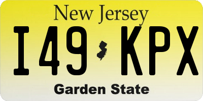 NJ license plate I49KPX