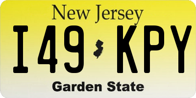 NJ license plate I49KPY