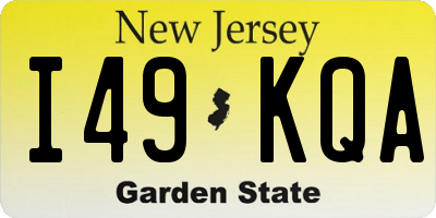 NJ license plate I49KQA