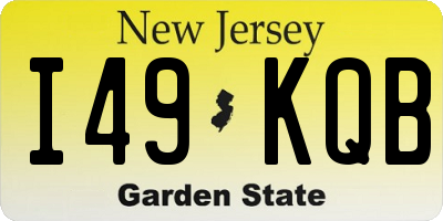 NJ license plate I49KQB