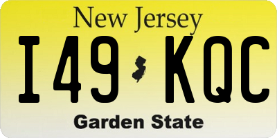 NJ license plate I49KQC
