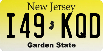 NJ license plate I49KQD