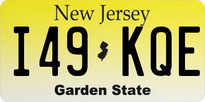 NJ license plate I49KQE