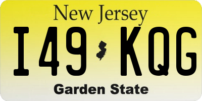 NJ license plate I49KQG