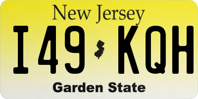 NJ license plate I49KQH