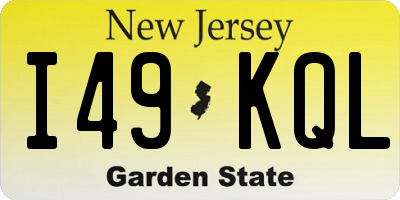 NJ license plate I49KQL
