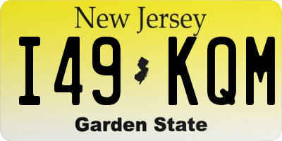 NJ license plate I49KQM