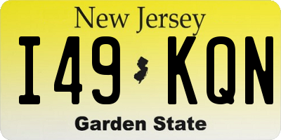 NJ license plate I49KQN