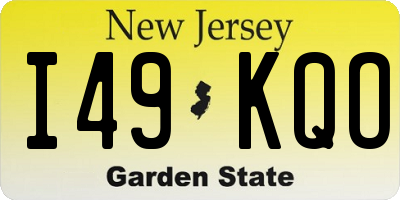 NJ license plate I49KQO