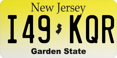 NJ license plate I49KQR