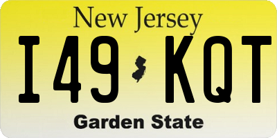 NJ license plate I49KQT
