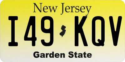 NJ license plate I49KQV