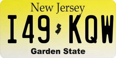 NJ license plate I49KQW