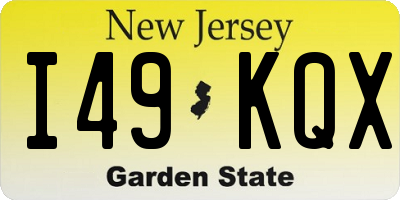 NJ license plate I49KQX
