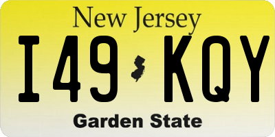 NJ license plate I49KQY