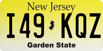 NJ license plate I49KQZ