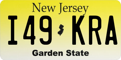 NJ license plate I49KRA
