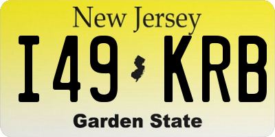 NJ license plate I49KRB