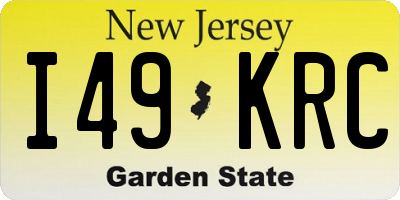 NJ license plate I49KRC