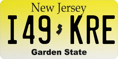 NJ license plate I49KRE