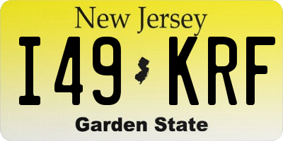 NJ license plate I49KRF