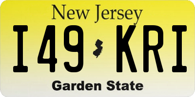 NJ license plate I49KRI