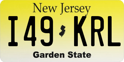 NJ license plate I49KRL