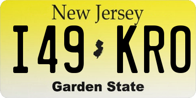 NJ license plate I49KRO