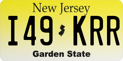 NJ license plate I49KRR