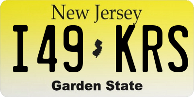 NJ license plate I49KRS