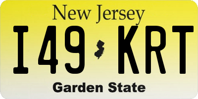 NJ license plate I49KRT