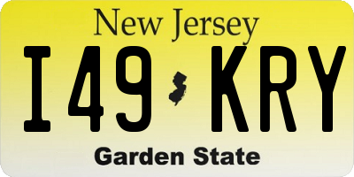 NJ license plate I49KRY