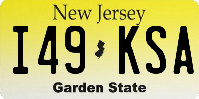 NJ license plate I49KSA