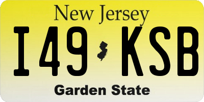 NJ license plate I49KSB
