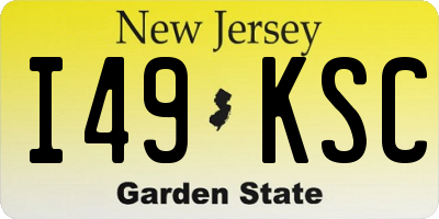 NJ license plate I49KSC