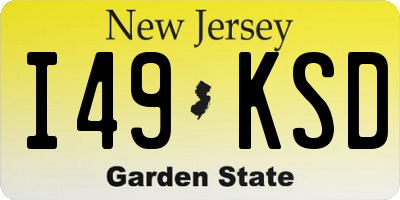 NJ license plate I49KSD