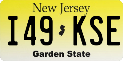 NJ license plate I49KSE