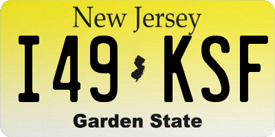 NJ license plate I49KSF