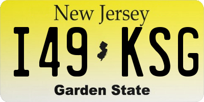 NJ license plate I49KSG