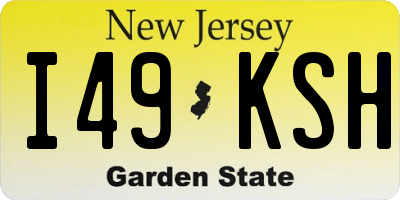NJ license plate I49KSH