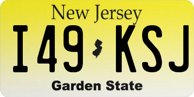 NJ license plate I49KSJ