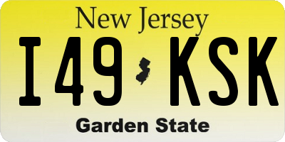 NJ license plate I49KSK