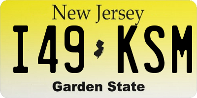 NJ license plate I49KSM