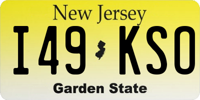 NJ license plate I49KSO