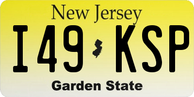 NJ license plate I49KSP