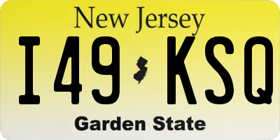 NJ license plate I49KSQ