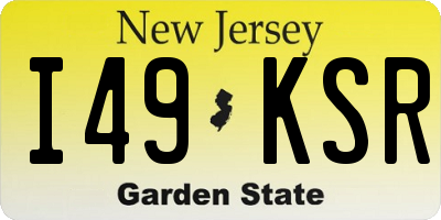 NJ license plate I49KSR